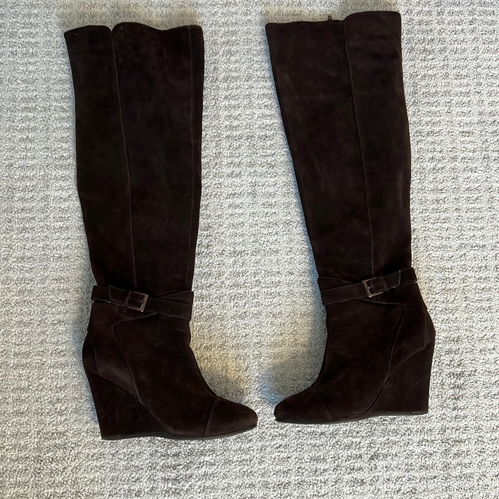 Kelsi Dagger - brown suede knee high boots - 8.5